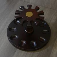 Rotating Walnut Pipe Rack - Holds 10 Pipes